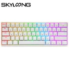 Клавиатура Механическая Skyloong GK61, USB-клавиатура с RGB-подсветкой, колпачки для клавиш Gateron, желтый переключатель, эргономичная игровая клавиатура для MAC