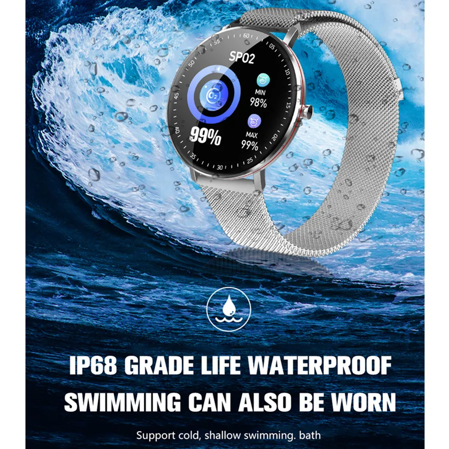 Accalia F19 Смарт-часы для мужчин фитнес-трекер браслет измеритель пульса