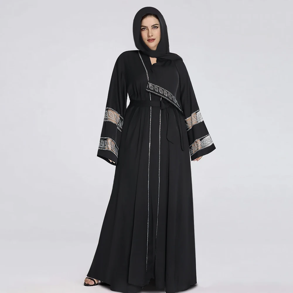 Алмазная черная абайя Рамадан, турецкое мусульманское платье, Caftan, марокканская Арабская Исламская одежда, кимоно, халат для женщин, Дубай ...