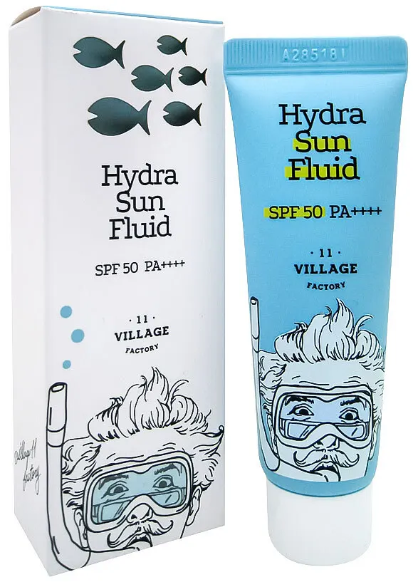 VILLAGE 11 FACTORY Увлажняющий солнцезащитный крем-флюид Hydra Sun Fluid SPF50+ PA++++ 25 мл | Красота и