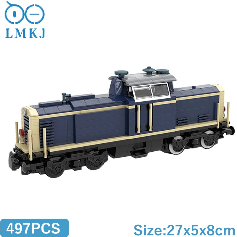 

MOC Military Series V100 German Cargo Locomotive Train Track Building Block Diy Bricks Educational Toys For Children Gifts