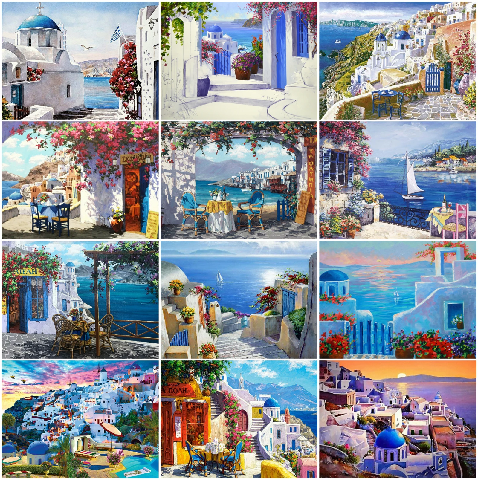 

Алмазная вышивка «сделай сам», пейзаж, полная круглая алмазная живопись, Приморская стразы, мозаика, строительство, вышивка крестиком, наст...