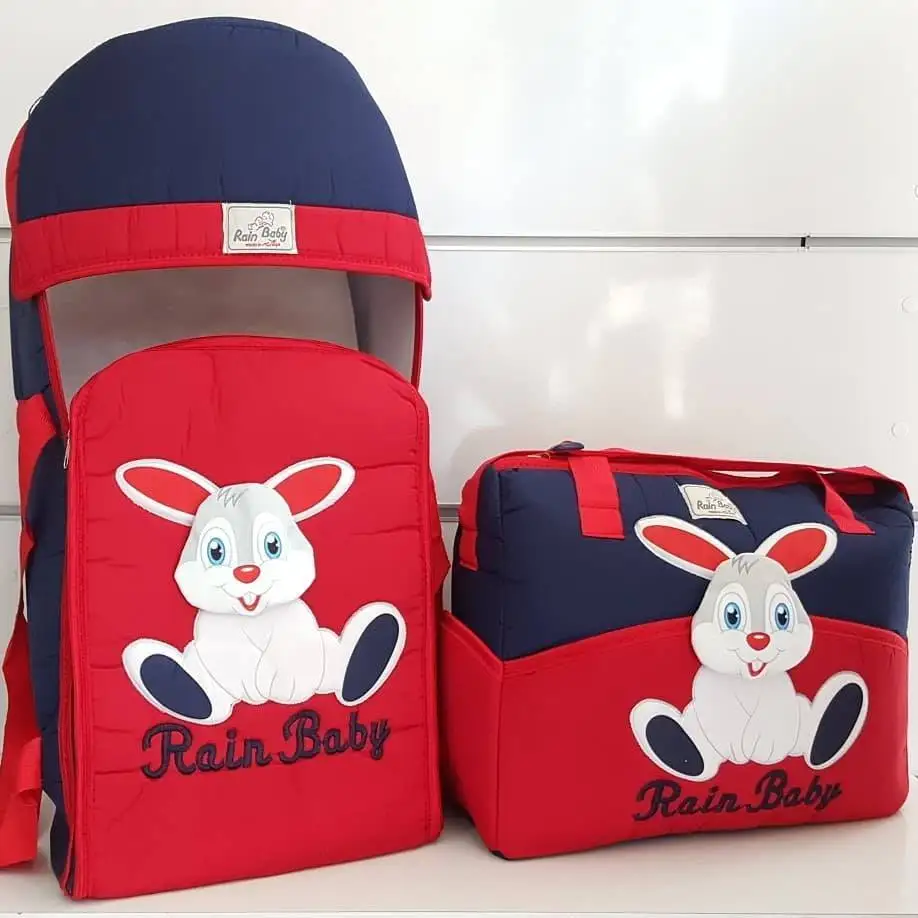Large Capacity Diaper Bag Backpack Waterproof Maternity 2 Pcs Rabbit Carrying Bag Set Navy Blue Red Interface Mummy Travel Hand