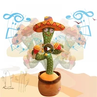 dancing cactus electronic shake soft plush doll cactus toys with 120 english songs can sing and voice interactive toy for kids