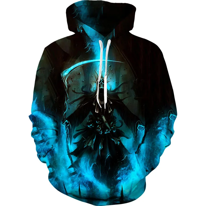 

Autumn Winter Fashion Stylish 3D Sweatshirts Men/Women Hoodies With Hat Printed Skull Hooded Top plus size 5XL