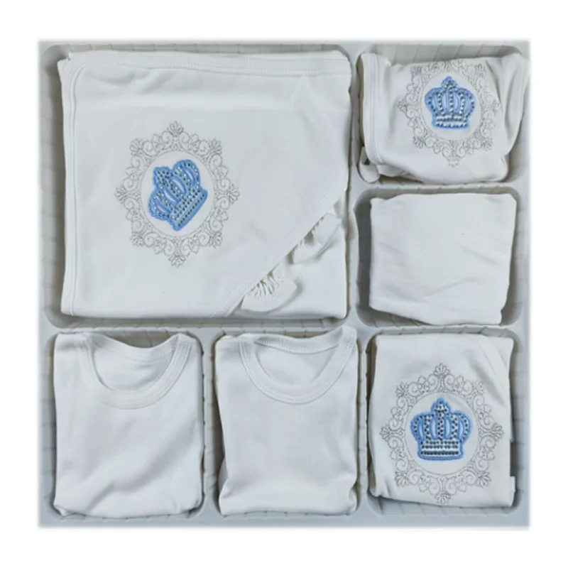 

Pink or Blue Newborn Baby Girl Boy Clothes Set King or Queen Crown Detail 10 pcs Set Daily Special Occasion Wear Clothes Babies