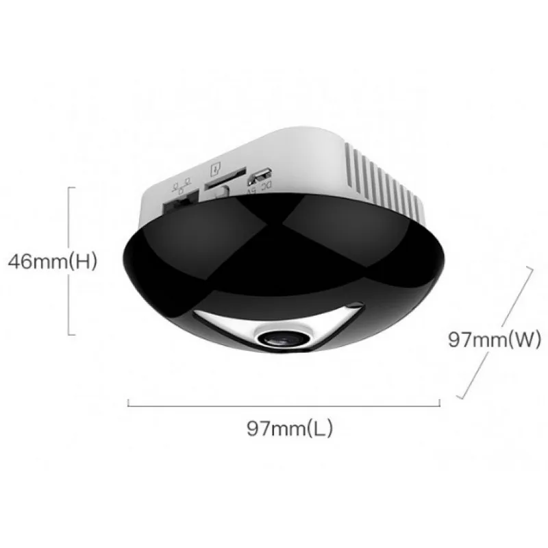 IP-камера Wi-Fi панорамная Ebitcam EBF2 FishEye 3MP 360 градусов слот microSD рыбий глаз |