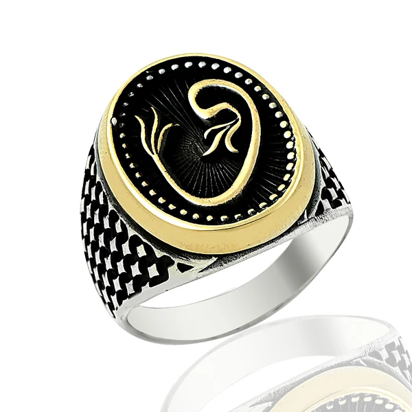 925 Silver Woah Printed Traditional Muslim Ring for Men