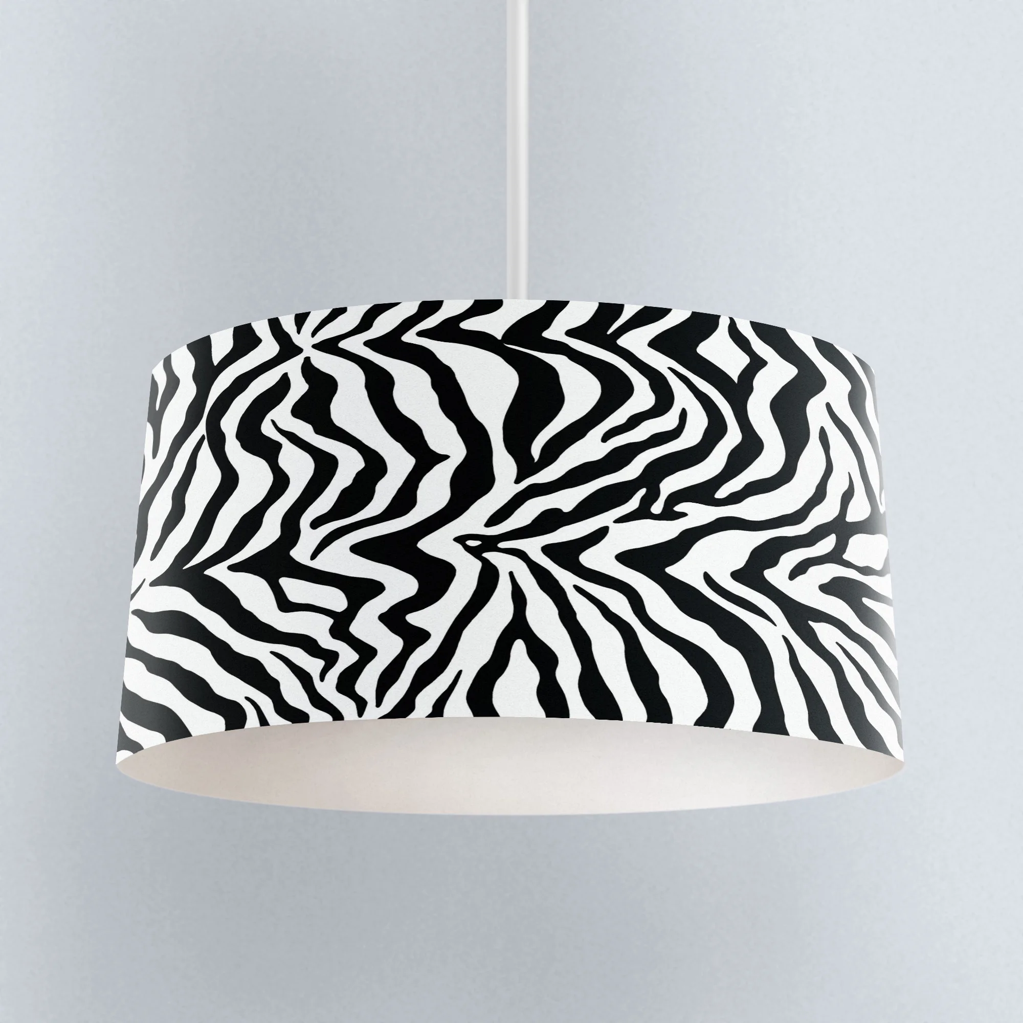 Еще черный белый цвет Зебра меха дизайн цифровые печатные люстра из ткани лампы