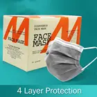 Быстрая доставка, одноразовая маска для лица с активированным углем, 4-слойные фильтрующие маски для рта, дышащая Нетканая защитная маска от пыли