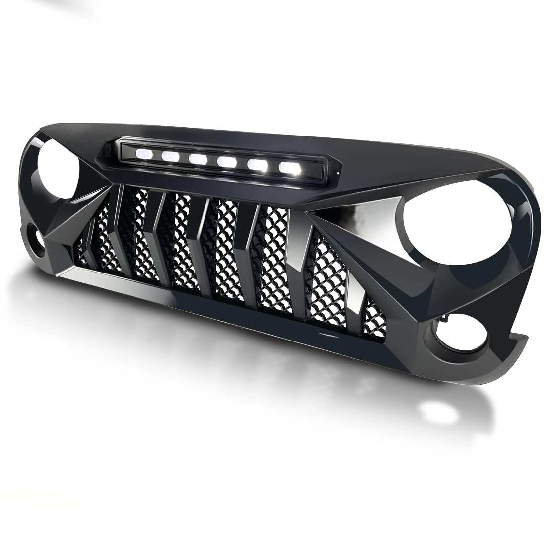 Передняя решетка для 07-18 Jeep Wrangler JK со светодиодсветодиодный фонарями янтарного