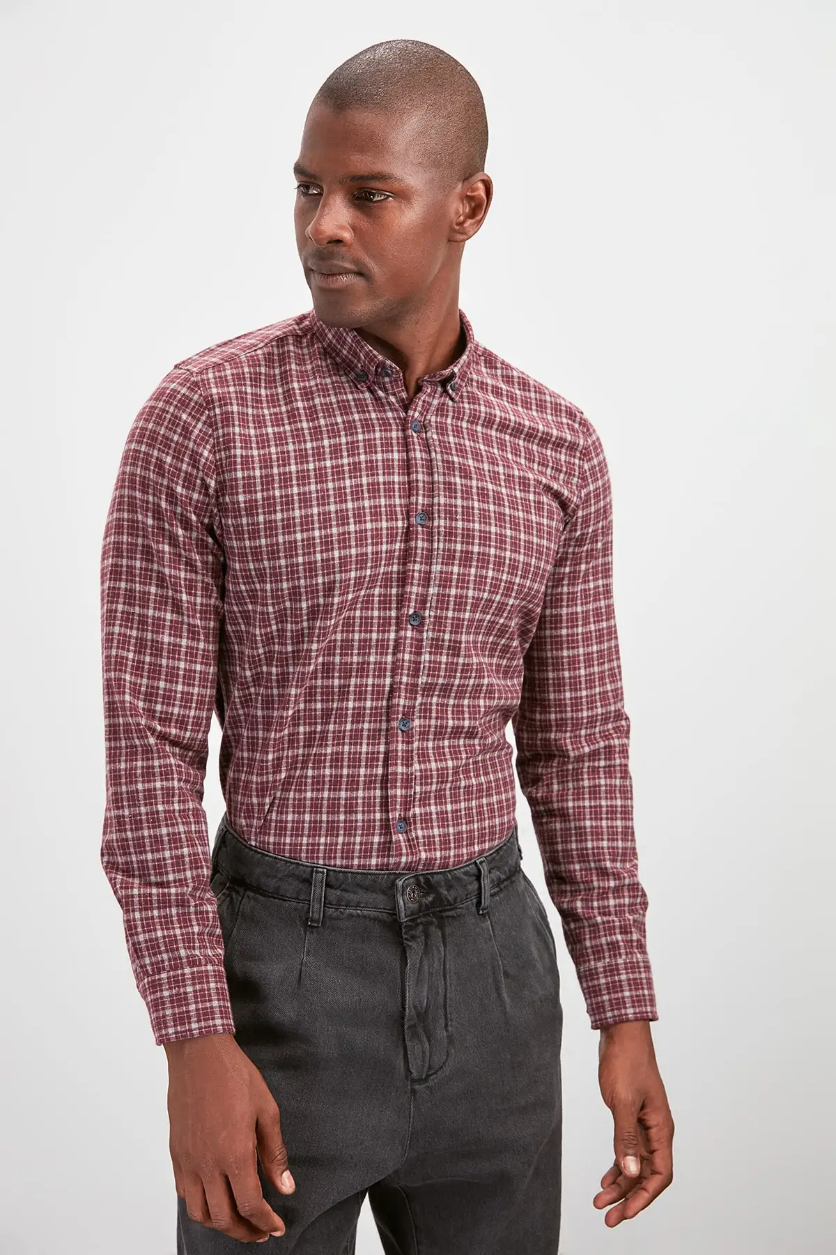 Trendyol мужской Slim Fit Lumberjack клетчатая рубашка Новый TMNAW20GO0512 |