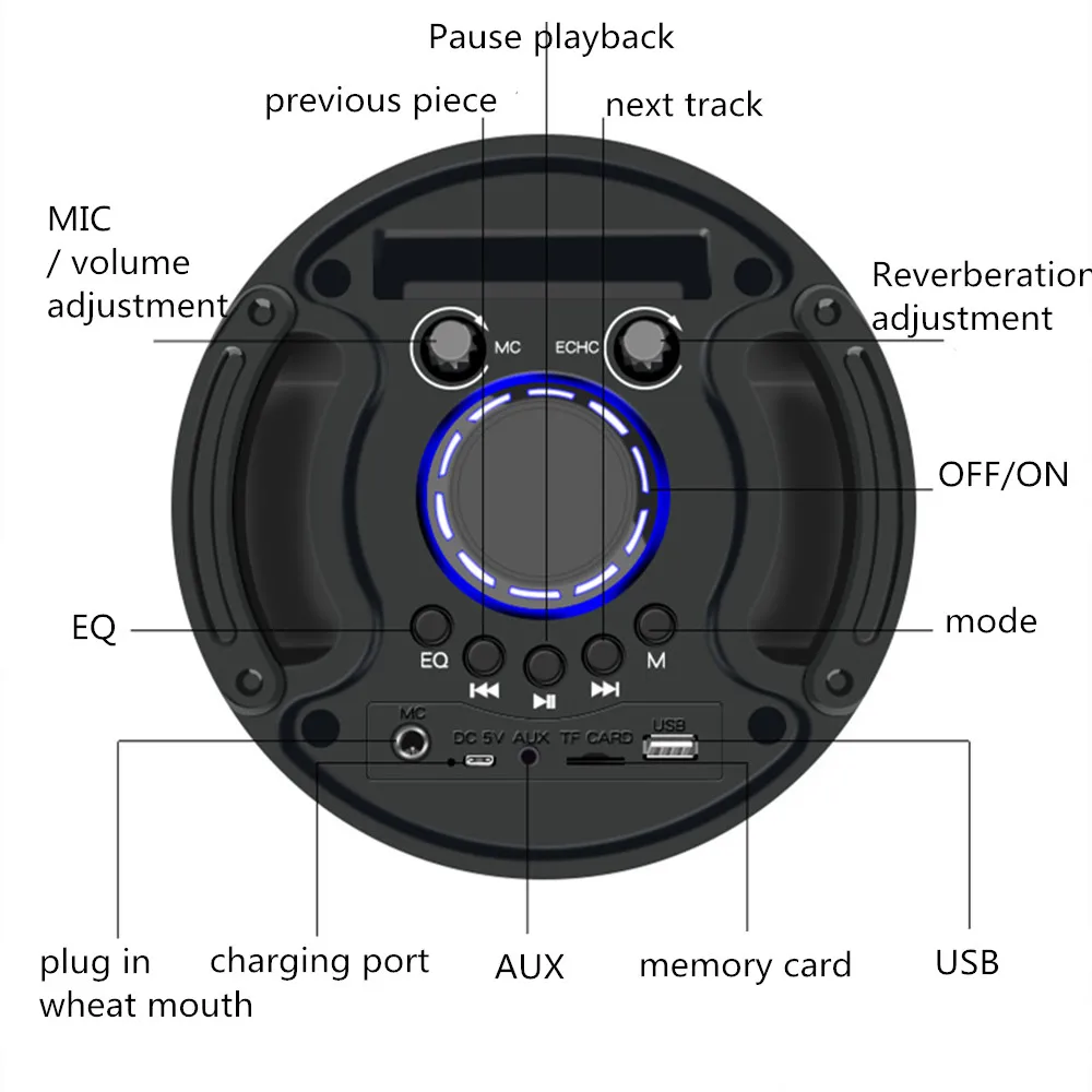 Акустическая система BT Speaker USB Bluetooth комбо колонка усилитель звук сабвуфер