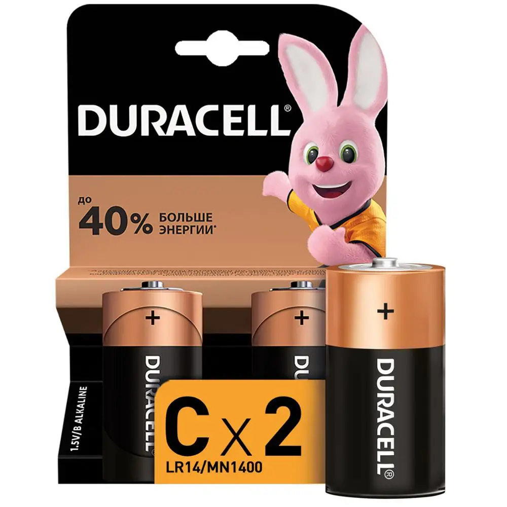 Батарейки DURACELL- С (LR14) 2 шт | Электроника