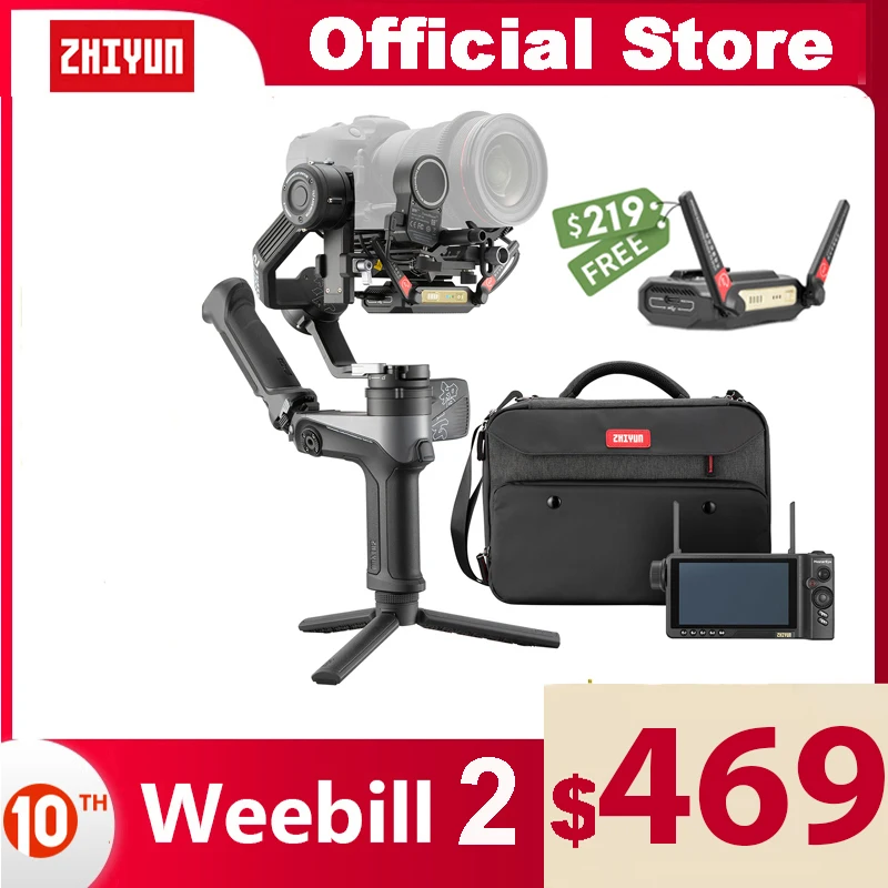 ZHIYUN Official Weebill 2【Get Free Transmitter AI】Camera Gimbal 3-Axis Handheld Stabilizer for Cameras for Canon/Sony/Panasonic