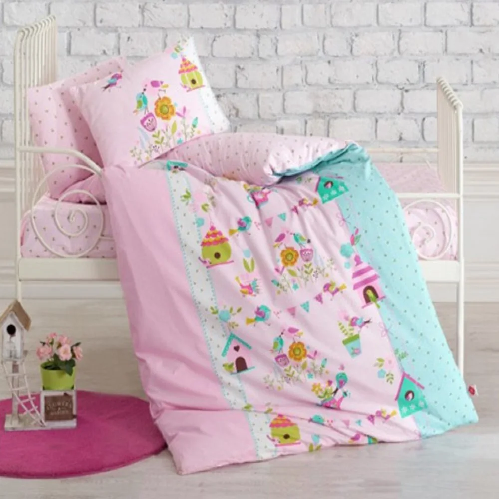Made in Turkey NEST Baby Bedding Duvet Cover Set Crib For Boy Girl Cartoon Animal Baby Cot Cotton Soft Antiallergic