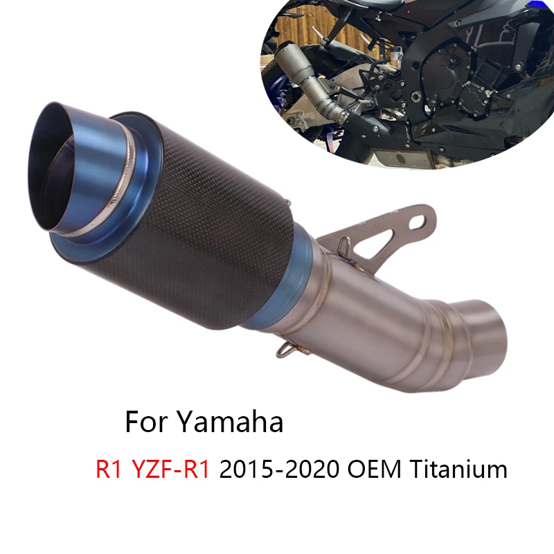 

Для Yamaha R1 R1M YZF-R1 YZF-R1M 2015-2020 выхлопной трубы мотоцикла середине ссылку Slip On 77 мм глушитель выхлопной трубы без дБ убийца резерва
