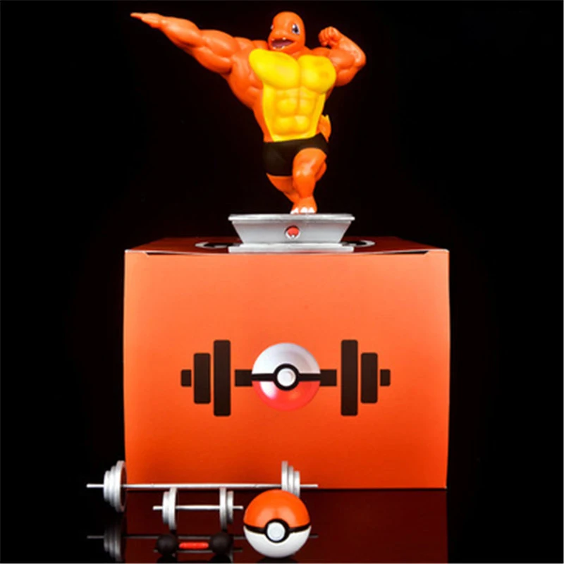 

POKEMON 1pcs Pikachu Cute Cartoon Dolls Creative Muscle Funny Pikachu Model Figure Bulbasaur Charmander Gifts for Children Y211