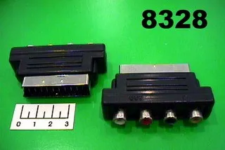 ПЕРЕХОДНИК СКАРТ ШТЕКЕР/RCA 4 ГНЕЗДА PREMIER МИНИ |