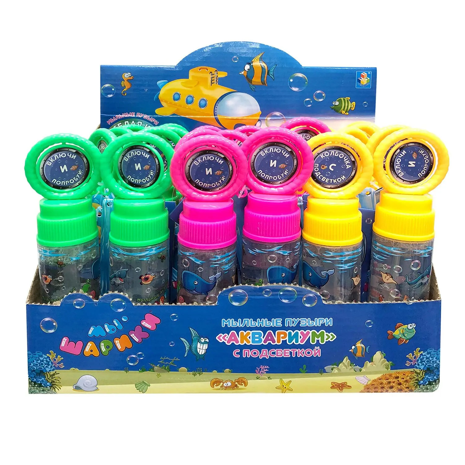 Мыльные пузыри 1TOY Аквариум игра + фонарик 50 мл | Игрушки и хобби