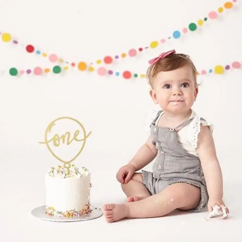 Топпер для торта с воздушными шарами топпер на первый день рождения именем