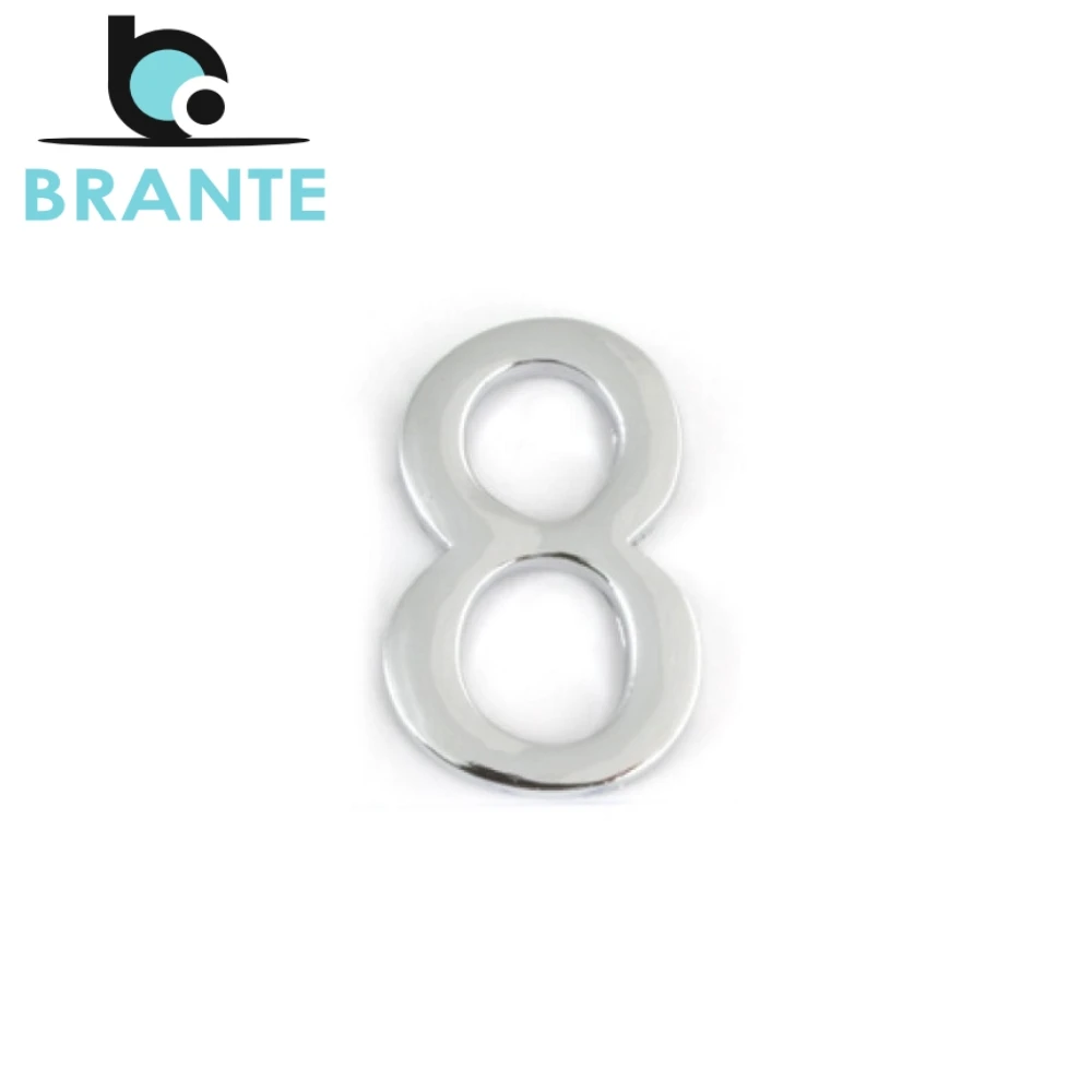 Цифра дверная BRANTE &quot8&quot на клеевой основе хром|Дверные таблички| |