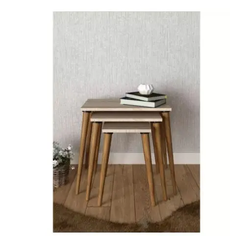 

Чайный столик из 3 предметов, кофейный столик из ореха, практичный современный мини-столик для гостиной, деревянный домик, аксессуары Zigo, Сде...