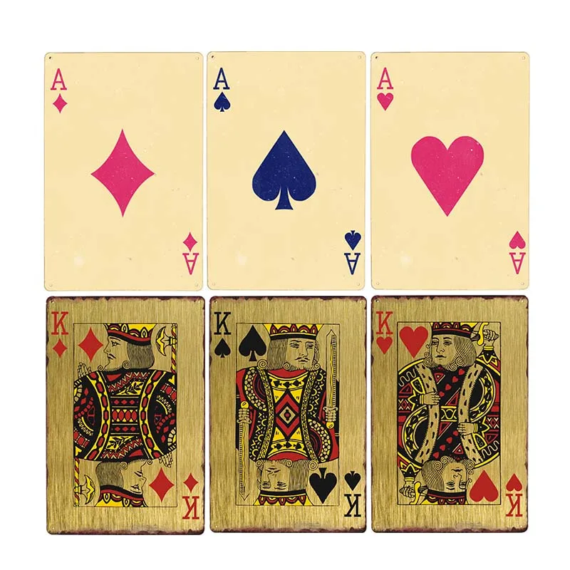 

Retro Poker Metal Signs Casino Decoration Plaque Metal Vintage Pub Game Room Cafe Wall Decoration Home Decor 20x30cm