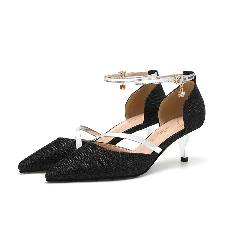 

Women's Shoes On Heels Pumps Sexy Casual Pointed Slip On Sandals Flat Low Stiletto Heel Strap Pump New Style Office Ladies Shoes