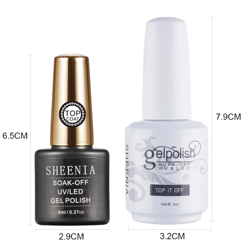 

Buy one get one free buy 15ml Soak off Nail Gel Polish No Wiping Top Coat,get 8ml Top Coat Gel Varnishes as free gift