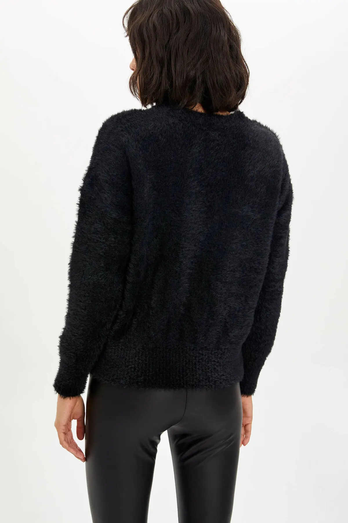 Дефакто Осенняя Женская мода сексуальный пуловер Женский бархатный длинный