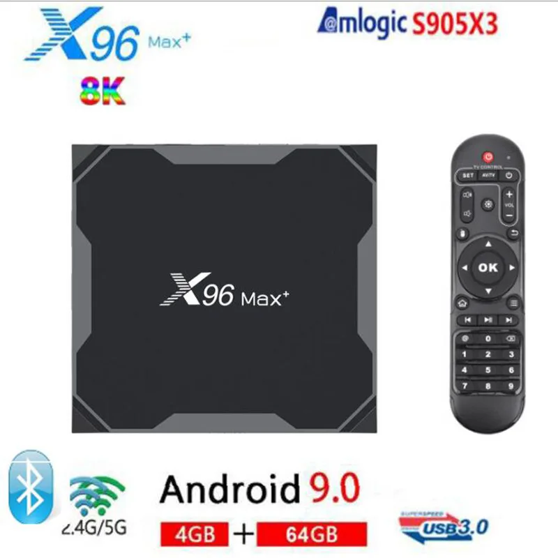 

Приставка Смарт-ТВ X96 Max plus, Android 2022, Amlogic S905X3, 4 + 64/32 ГБ, 9,0 м