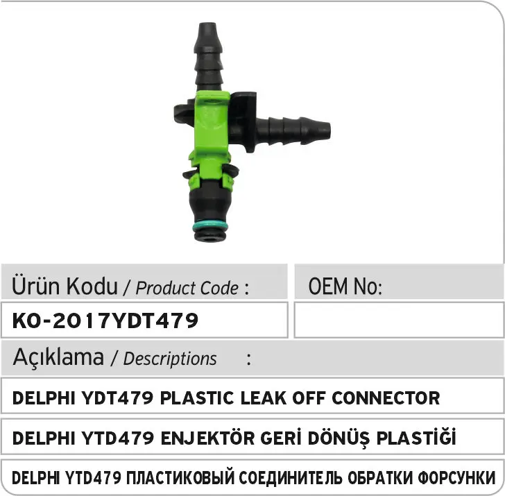 

Delphi YDT479 Injector Leak Off Connector 2 Ways (Ford 9K022 pipe set)