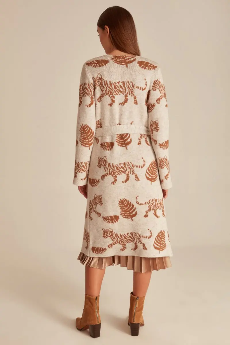 Женский вязаный кардиган с поясом Joinus куртка женская экрю кимоно весна | Женская