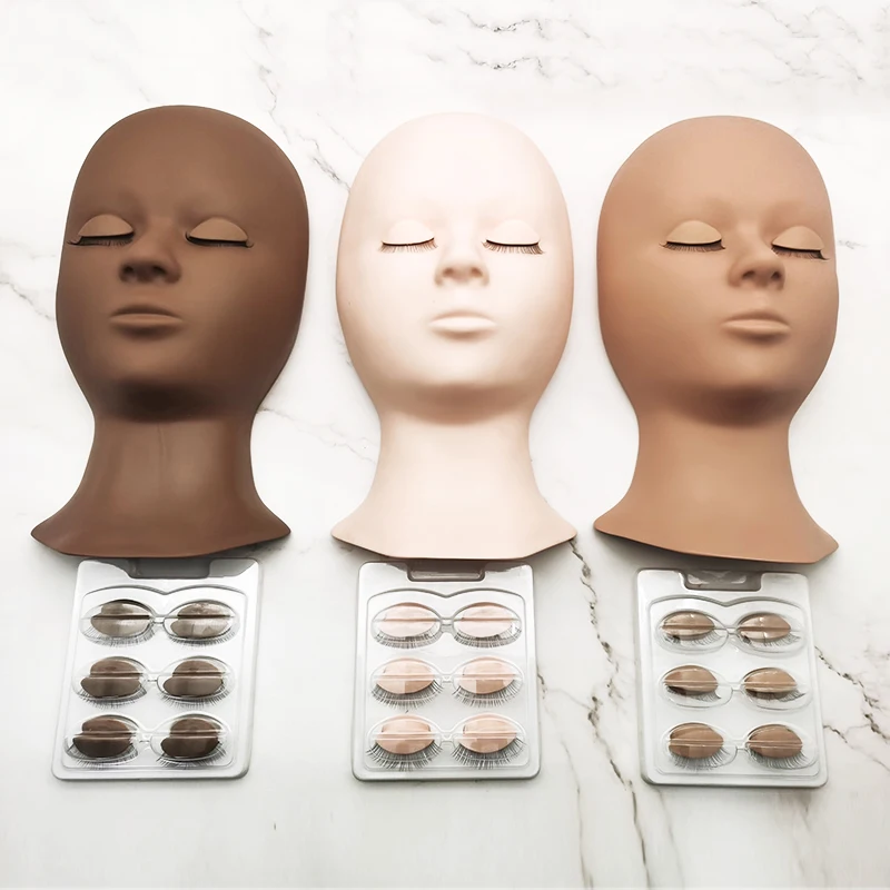 Own Logo Training Lash Mannequin Head With Eyelid Kit Supplies Professional Practice Eyelash Mannequin Head For Lashes Extension