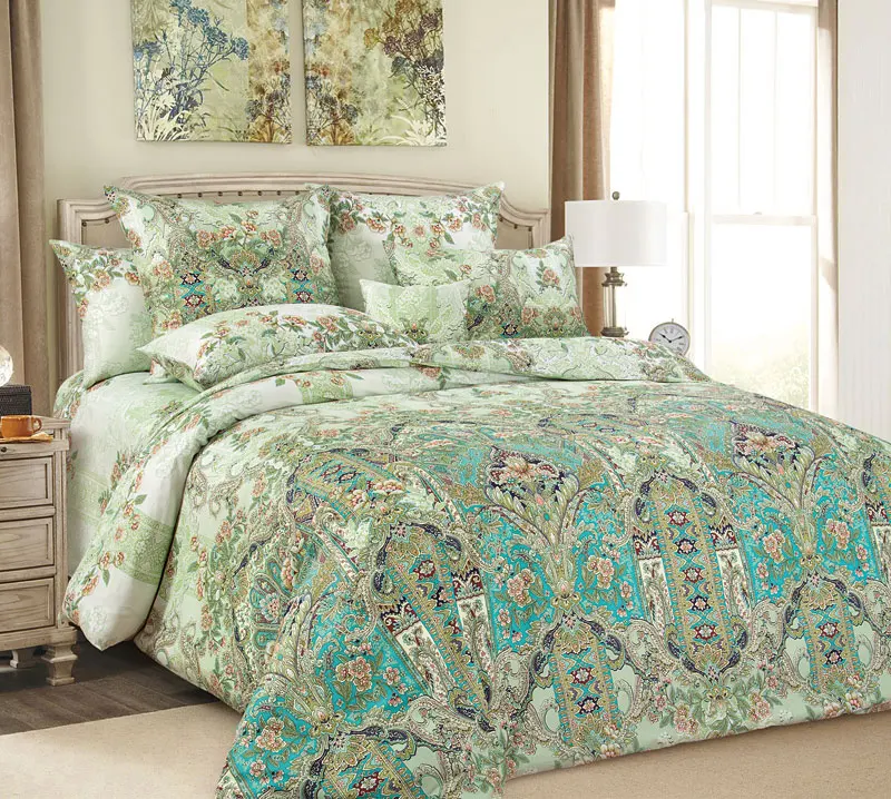 IV Дизайн Совершенство. роскошный зеленый узор Постельное белье из российского