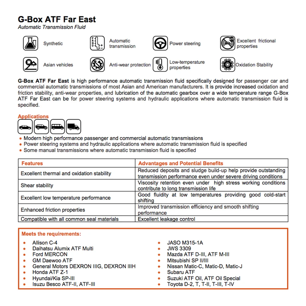 G Box ATF Far East IT 1л|Моторное масло| |