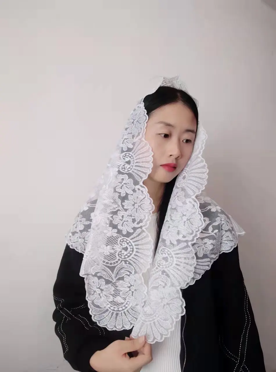 

Catholic Veil Embroidery Lace Mantilla Lace Chapel Shawl Church Veil