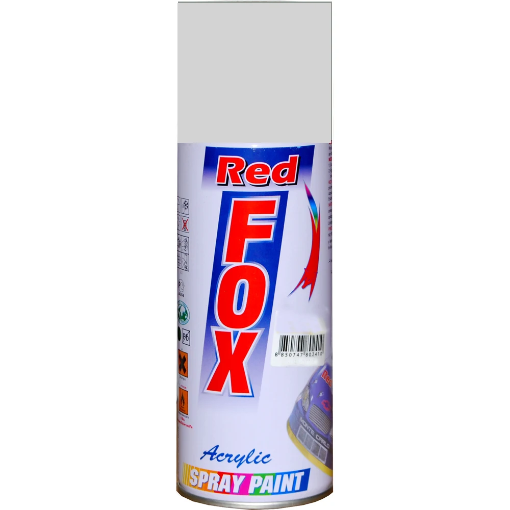 АКРИЛОВАЯ АЭРОЗОЛЬНАЯ КРАСКА RED FOX 520 мл 270 гр СВ. СЕРЫЙ|Аэрозольная краска| |