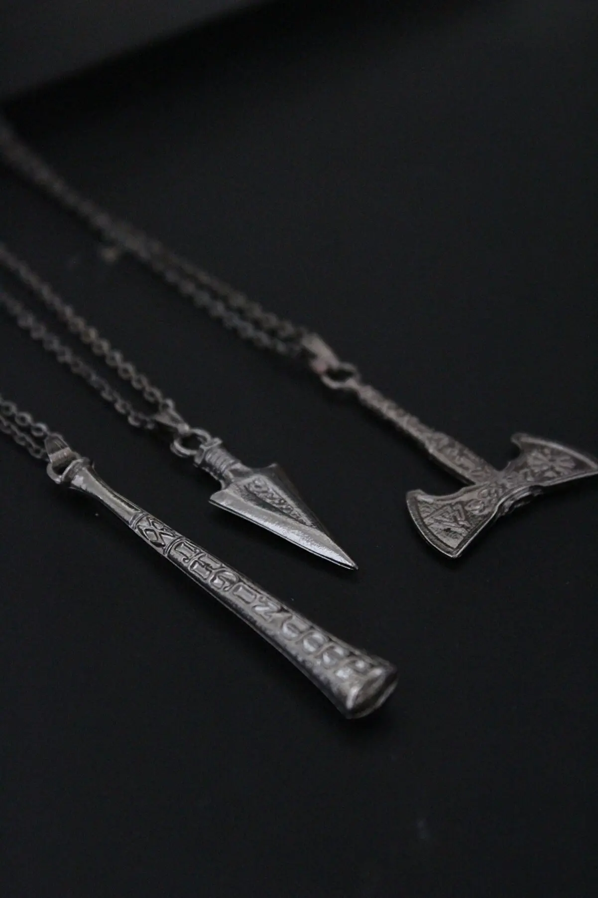 3 шт. в упаковке, копье Triagle, бейсбольная бита, набор мужских копченых ожерелий Viking Ax