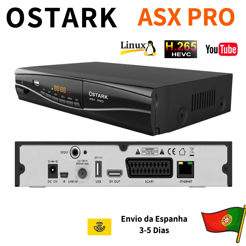 Спутниковый ресивер oстарк ASX Pro DVB-S2 Португалия спутниковый linux система USB wifi