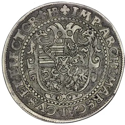 Монета 1/2 талера 1584 года Германия Саксония |