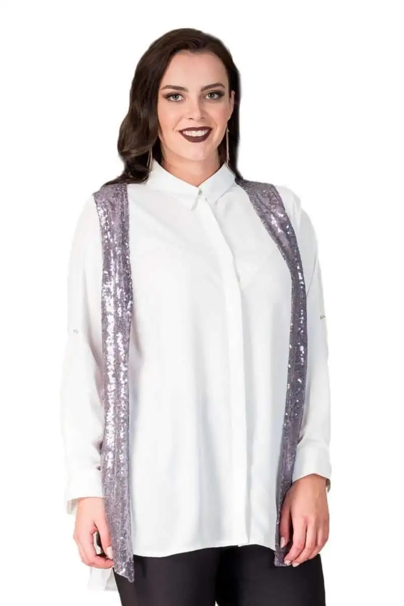 Жилет с блестками Hanezza размера плюс
