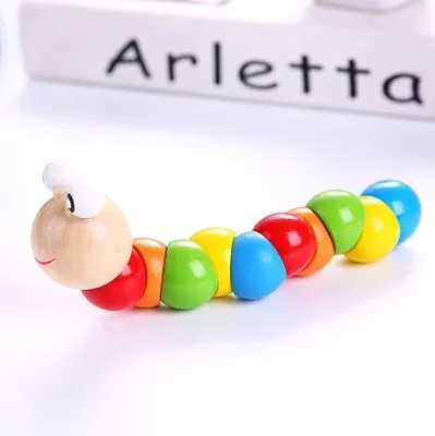 caterpillar Развивающие игрушки 3D пазл деревянные игрушки детские развивающие игрушки Детские ручные игрушки деревянные Мультяшные животные Монтессори игрушки Детский подарок - Цвет: caterpillar