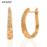 dckazz mini natural zircon copper stud earring fashion minimalist jewelry unique charm geometry women earrings gift accessories