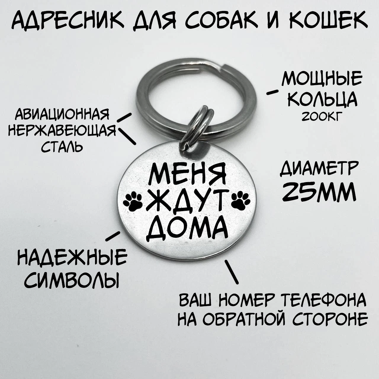 Медальон с номером телефона для собак и кошек бирка GPS-трекер бирки |