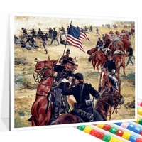 5d diy diamond painting american civil war embroidery set cross stitch crafts full drill square round family mural home decor