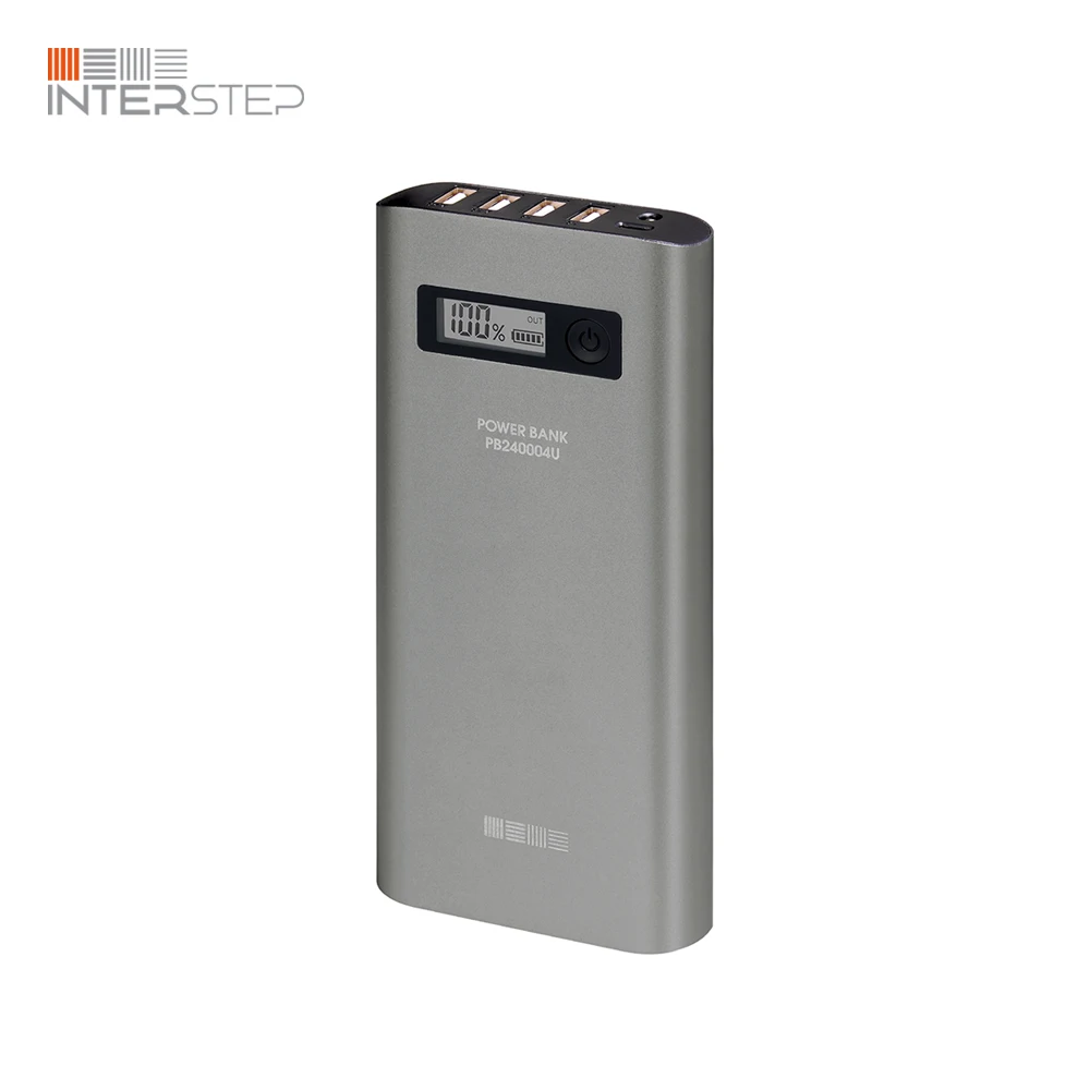 Внешний аккумулятор INTERSTEP PB240004U 24000мАч 4USB сквозной заряд большая ёмкость