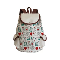 cartoon dentist nurse love backpack for teenager preppy school bag eco fashion bag large capacity backpack portable book bag