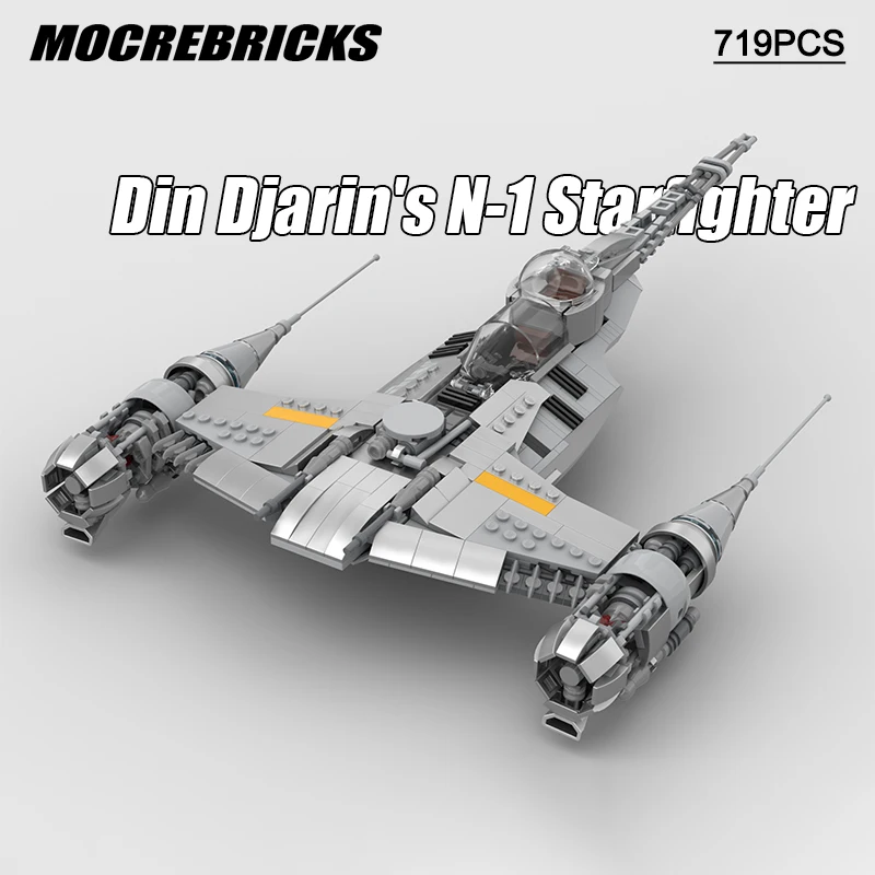 

MOC-99932 Space Wars Movie Interstellar Battle Spaceship Din Djarin's N-1 Starfighter Aircraft Building Blocks Toys Kids Gifts